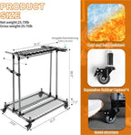Garden Tool Storage Rack with Wheels Heavy-Duty Organizer for Garage, Yard, and Garden Tools