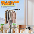Clamp-on Clothes Drying Rack, No-Drill Foldable Laundry Drying Rack Clothing Wall Mounted, Indoor Outdoor Strong Load-Bearing Steel Laundry Hanger Dryer Rack for Balcony Window, 1 Pack