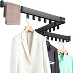 KAXIWEI Clothes Drying Rack, Wall Mounted Laundry Drying Rack, Upgrade 3-Fold Foldable Collapsible Retractable Clothing Drying Rack – Space Saving Laundry Drying Rack for Small Laundry Room & Home Use