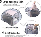 Collapsible Laundry Basket, 90L Foldable Pop-up Laundry Hamper with Handles, Mesh Dirty Clothes Hamper for Laundry, Bathroom, Kids Room, Dorm,Travel or Camping (White)