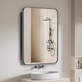 24"x36" Stainless Steel Bathroom Medicine Cabinet with Mirror, Recessed or Surface Mount Bathroom Vanity Mirror Cabinet, Wall Mounted Storage Cabinet for Bathroom