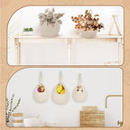 Hanging Fruit Baskets for Kitchen - 6 Pack Boho Wall Hanging Basket,Handwoven Wall Fruits Basket,for Garlic Potato Vegetable Onion Teardrop Home Hanging Storage Baskets(White Classic）