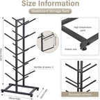 5 Tier Freestanding Skateboard Rack Double-Sided 50x30x110cm Heavy Duty Skate Board Display Hanger Rack Hold 10 Storage Longboard Deck Organizer for All-Mountain, Wide, Powder, Back-country Skis