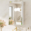 TokeShimi 14 x 24 Medicine Cabinet with Mirror, Assembly Required, White Recessed Bathroom Medicine Cabinet with Tempered Beveled Mirror, Stepless Adjustable Shelves, DTC Hinge