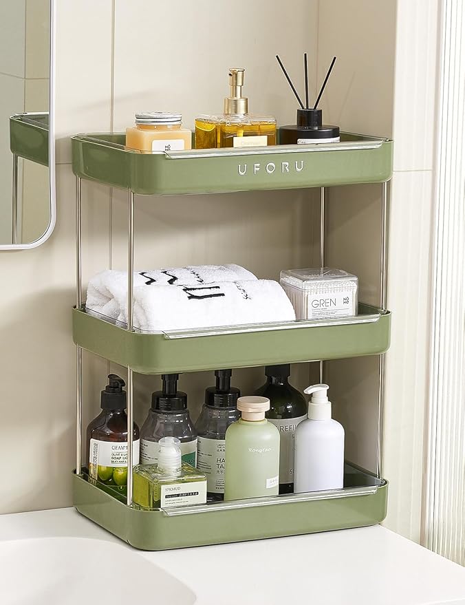 Countertop Coffee Station Organizer | 3-Tier Whisky Glass Tray, Mug Drying Shelf with Removable Drain Tray - Easy to Install, Clean - Spice Rack for Kitchen, Bathroom Counter Organzier