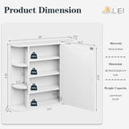 Bathroom Medicine Cabinet with Mirror, Wall Mounted Home Storage with Door, Over The Toilet Space Saver Storage Cabinet, Bathroom Cabinet Wall Mounted, White