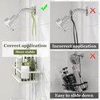 Shower Caddy Hanging: Adjustable Height Organizer for Over Showerhead - Rustproof Shower Shelves with Hooks & 2 Soap Holders, White