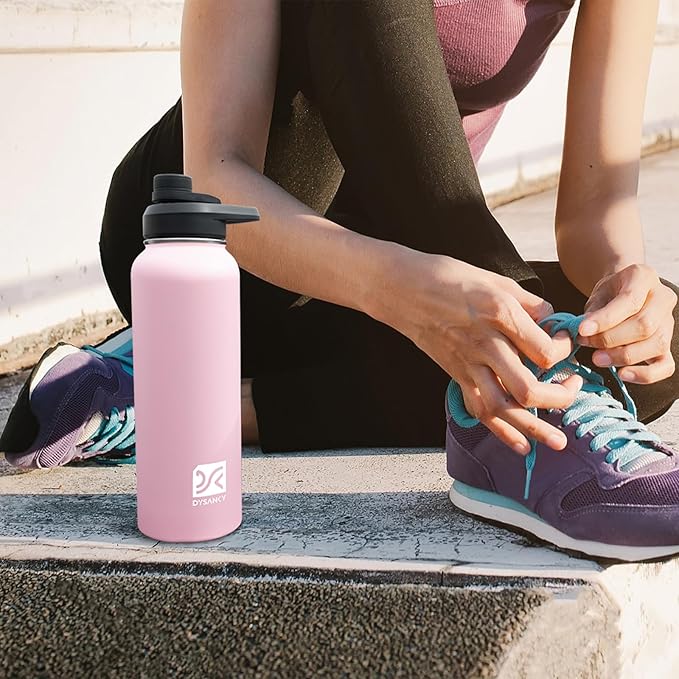 40 oz Insulated Water Bottle | Thickened Stainless Steel Vacuum Metal Portable Sports Water Jug for Gym and Hiking with Straw, Carrier Bag, Handle Strap | BPA-Free 40 oz