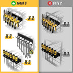 Power Tool Organizer Wall Mount, 4-Tier Tool Storage Rack with 8 Drill Holders, 400LBS Load Heavy Duty Cordless Tool Shelf for Garage Organization, Gift for Men