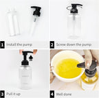 4 Pieces Coffee Syrup Dispenser Bottle 300ml PET Black Pump Bottles with Labels for Coffee Bar Organization
