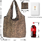 Reusable Grocery Bags, 6 Pack 50Lbs Foldable Fashion Washable Shopping Bags, Large Tote Bags For Groceries, Foldie Beach Bag, Foldable Travel Bag Gifts For Women