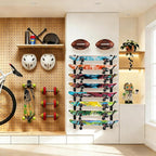 BiJun Skateboard Wall Mount, Snowboard Wall Mount Display, Horizontal Ski Wall Rack, Skateboard Rack Storage Holder Longboard Hanger