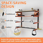 2 Pack Lumber Storage Rack, Wall Mount Removable & Adjustable Lumber Rack with 4-Level Holds Up 520 Lbs, Heavy Duty Metal Garage Wood Rack for Workshop, Basement, Indoor and Outdoor