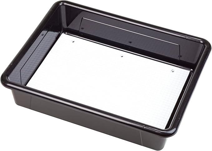 Storex Letter Size Flat Storage Tray – Organizer Bin for Classroom, Office and Home, Black, 5-Pack (62516A05C)