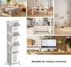 4-Tier Rolling Laundry Sorter with Removable Baskets, Laundry Cart Organizer for Bathroom, Laundry Room & Closet, Space-Saving Storage for Home and Dorm, White