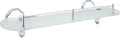20" Frosted Glass Shelf with Pre-Installed Rail - White Porcelain & Polished Chrome - Flora Series - 5 Year Warrantee