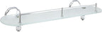 20" Frosted Glass Shelf with Pre-Installed Rail - White Porcelain & Polished Chrome - Flora Series - 5 Year Warrantee