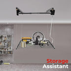 TBVECHI Overhead Garage Lifting Storage Rack, 4x4 Ft Heavy-Duty Metal Garage Ceiling Rack, Storage Organizer System with 79''L Adjustable Height, 300lbs Weight, Matte Black