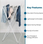 Honey-Can-Do Easy-Fold Collapsible Clothes Drying Rack – Sturdy Metal Laundry Rack, Holds 40 lbs., Space-Saving Clothes Rack, Towel Rack, Foldable Laundry Drying Rack for Indoor/Outdoor Use – White