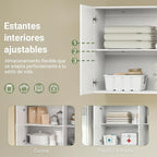 Haotian Wall Cabinet for Laundry Room, Wall Storage Medicine Cabinet for Bathroom Kitchen Garage, Linen Tower Bath Cabinet with Shelf, White FRG231-L-W