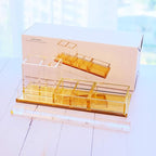 Acrylic Desk Organizer 4-Piece Desk Kit + Free Complimentary Acrylic Ruler, Desktop Organization for Office or Home (Gold)
