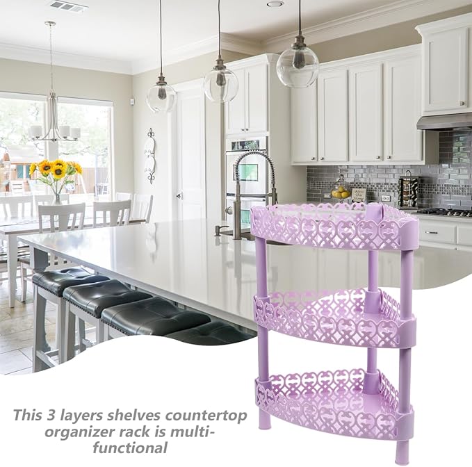 Bathroom Storage Rack 3 Layer Triangle Corner Shelf Organizer for Home Kitchen Bathroom Desktop Stand Plastic Storage
