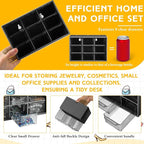 Wenqik 2 Pcs Mini Storage Drawers Teacher Toolbox Organizer with 9 Clear Drawers Small Plastic Desktop Teacher Desk Craft Organizer for Classroom Office 7" x 3. 9" x 4. 7"(Black)
