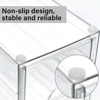 Prsildan Acrylic Drawer Makeup Organizer with 10 Drawers, Set of 2 Office Desk Organizers Accessories, Clear Stackable Storage Drawers for Vanity, Countertop, Craft, Jewelry, Art Supply Organization