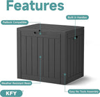 30 Gallon Waterproof Resin Deck Box, UV Resistant Outdoor Storage for Garden, Patio, Porch, Delivery,Striped Black