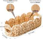 2 SAME SIZE Toilet Paper Storage Basket,Back of Toilet Storage,Boho Decor Small Scalloped Baskets for Bathroom Toilet Tank,Natural Water Hyacinth
