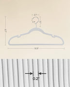 SONGMICS Velvet Hangers 100 Pack, Non-Slip Clothes Hangers with Shoulder Notches, Pants Bar, 360° Swivel Hook, Space-Saving, for Closet, Cloud White UCRF029W010