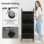 GRANNY SAYS 3 Tier Laundry Sorter, Laundry Basket with Wheels, Laundry Room Organization and Storage, 3 Section Rolling Laundry Cart for Dorm, Bathroom, Bedroom, Closet, Black