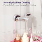 SWTYMIKI Shower Caddy Hanging Organizer - Over the Door Shower Caddy with 6 Hooks, 2 Installation Ways, Stainless Steel Rustproof Bathroom Organizer, Pink Small