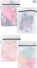 iDesign Medium and Large Laundry Delicates-Set of 4-White Mesh Wash Bags M4