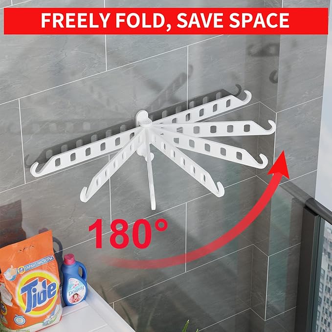JOOM Laundry Drying Rack Wall Mounted Clothes Drying Rack Clothes Hanger Grey