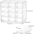 YOUEON 2 Pack Mini Desk Organizer with 12 Removable Drawers, Clear Plastic Desktop Drawer Organizer, Desk Craft Storage Box for DIY Crafts, Art Supply, Office, Cosmetic, Jewelry