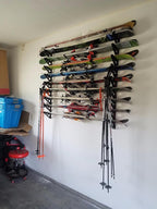 StoreYourBoard Ski Rack – Heavy-Duty Horizontal Ski Wall Mount & Snowboard Wall Mount for Garage Wall Shelving - Snowboards & Gear, Multi-Sport Skateboard Organizer - Skiing Accessories - Holds 3 Pair