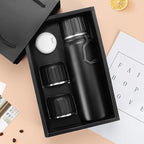 750ml/27 OZ Coffee Thermo with 3 cups, Insulated Water Bottle, Stainless Steel Vacuum Flask Set for Hot and Cold Drinks, Gifts Box