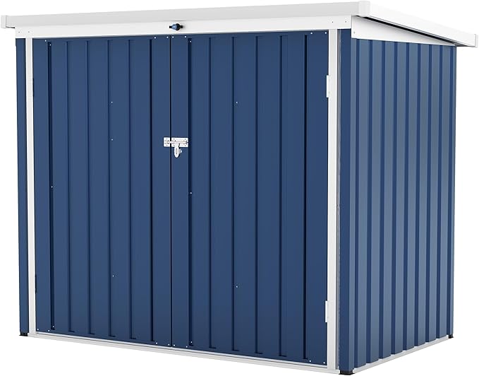 Outdoor Storage Shed,80 Cu.Ft Outdoor Trash Storage Box 5.8x3.3 FT with Lockable Door&Sloped Roof,Cabinet with Multi-Use Rust Prevention Galvanized Steel Enclosure for Yard, Garden, Patio