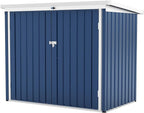 Outdoor Storage Shed,80 Cu.Ft Outdoor Trash Storage Box 5.8x3.3 FT with Lockable Door&Sloped Roof,Cabinet with Multi-Use Rust Prevention Galvanized Steel Enclosure for Yard, Garden, Patio