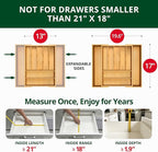 ROYAL CRAFT WOOD Luxury Bamboo Kitchen Drawer Organizer - Silverware Organizer, Utensil Holder & Cutlery Tray Drawer Dividers for Flatware (9 Slot, Natural)