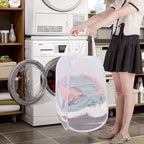 BATTOO Deluxe Strong Mesh Pop up Laundry Hamper Basket with Side Pocket for Laundry Room, Bathroom, Kids Room, College Dorm or Travel 3 Pack White