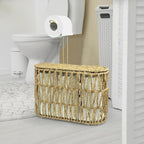 Toilet Paper Storage Basket with Lid Wicker Toilet Paper Holder for Up to 6 Mega Rolls Natural Hand Woven Rattan Toilet Paper Roll Storage Holder for Bathroom Basket Organizer