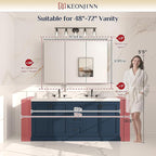 Keonjinn 48 x 32 Inch Oversized Medicine Cabinet for Bathroom with Mirror, Assembly Required, Black Aluminum Structure, Free Adjustable Shelves, Combined Recessed or Surface Mount Wall Cabinet