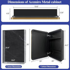 20" x 26" Bathroom Medicine Cabinet with Mirror Door, Brush Gold Stainless Steel Frame, Recessed or Surface Mounted,Storage Cabinet with Adjustable Metal Shelves,Upgraded Version