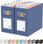 Oterri Cardboard File Organizer Box for Hanging File Folders Letter Size,File Box for Computer Desk,File Cabinet,Working Home,Office,Classroom (Navy, Letter Size - 2 Packs)