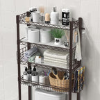 Over Toilet Storage Shelf, 4-Tier Bathroom Organizer Storage Shelves Over The Toilet, Adjustable Over The Toilet Shelf Above Toilet Rack Freestanding Bathroom Space Saver Over Toilet, Espresso