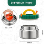 MAISON HUIS 8oz Soup Thermo Wide Mouth Vacuum Insulated Thermo Jar, Leak Proof Stainless Steel Food Container for Hot&Cold Food Kids Lunch Soup for School Travel (Green)