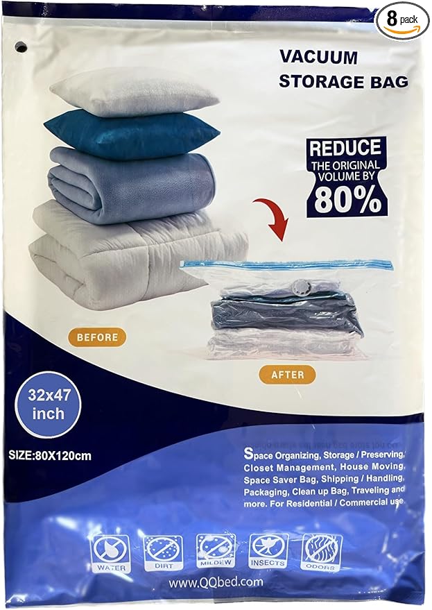 8 Extra Large Size 47"X32" Vacuum Storage Bags for Storage Organization