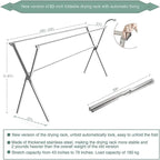Clothes Drying Rack Folding Indoor Outdoor, Foldable Portable Laundry Drying Rack, Heavy Duty Laundry Hanger Dryer Rack with 20 Hooks (79.55'')